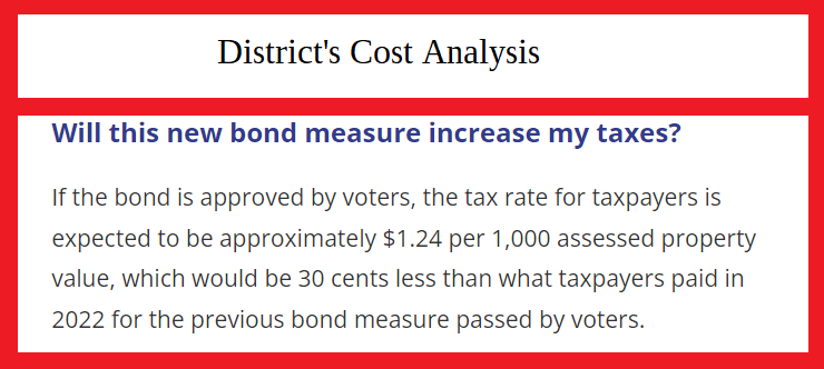 Oak Harbor SD's bond cost analysis